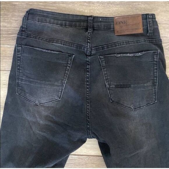OneTeaspoon Freebirds II High Wiast Skinny Denim Jeans Black Punk … - Picture 8 of 11
